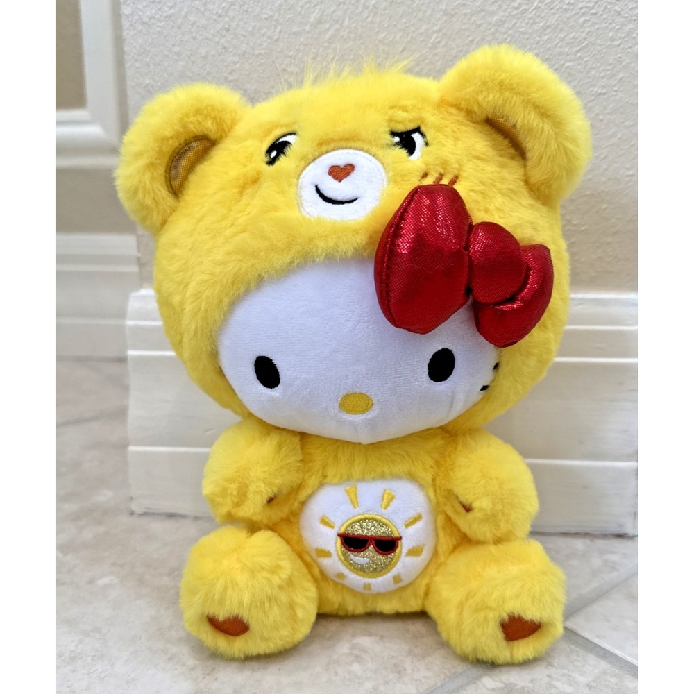 2024 Care Bear Sanrio Hello Kitty As Fun‎ Shine Bear Stuffed Plush Yellow 10"